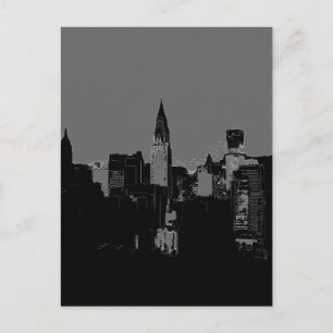 New York City Gray Pop Art Postcards