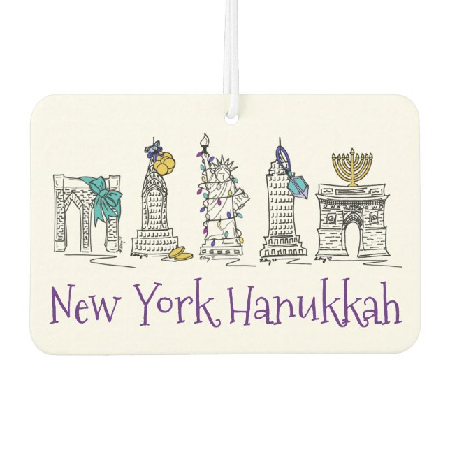 New York City Hanukkah NYC Jewish Holiday Chanukah Air Freshener (Front)