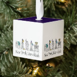 New York City Hanukkah NYC Jewish Holiday Chanukah Cube Ornament<br><div class="desc">Ornament features an original pen-and-ink illustration of classic New York City landmarks and icons, "dressed up" for the Hanukkah holiday season. Great for anyone who lives in or loves NYC! This illustration is also available on other products. Don't see what you're looking for? Need help with customization? Contact Rebecca to...</div>