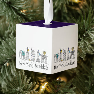 New York City Hanukkah NYC Jewish Holiday Chanukah Cube Ornament