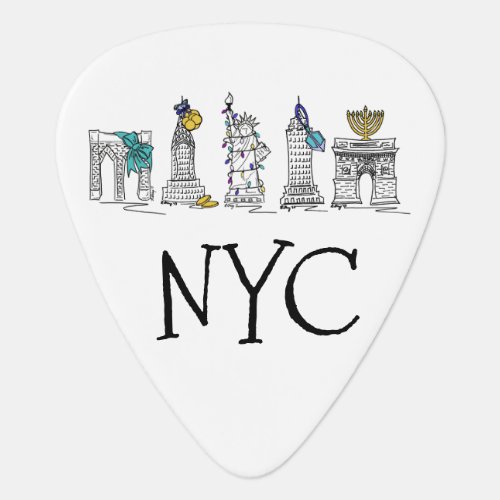 New York City Hanukkah NYC Jewish Holiday Chanukah Guitar Pick