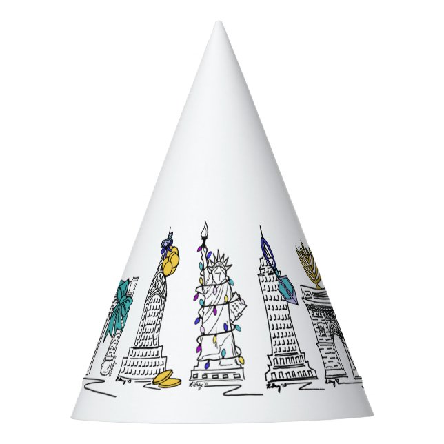 New York City Hanukkah NYC Jewish Holiday Chanukah Party Hat (Front)