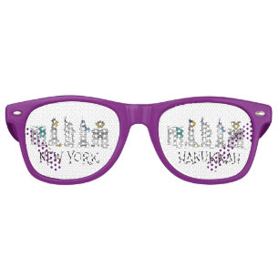 New York City Hanukkah NYC Jewish Holiday Chanukah Retro Sunglasses