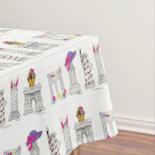 New York City Happy Easter NYC Landmarks Brooklyn Tablecloth