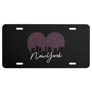 New York City heart in front license plate