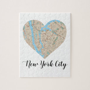 New York City Heart Map Jigsaw Puzzle