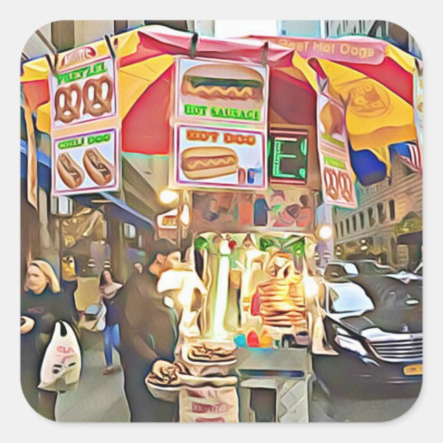 New York City Hot Dog Stand Photo Sticker (Front)