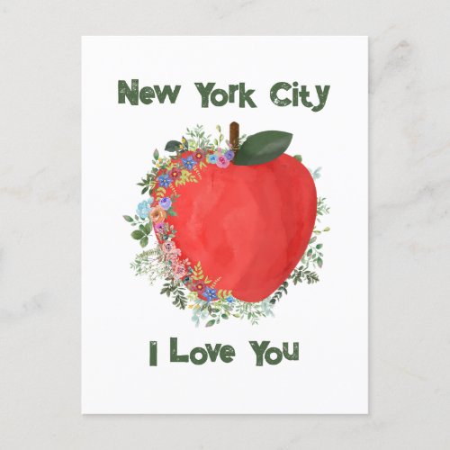 New York City I LOVE YOU Big Apple Postcard
