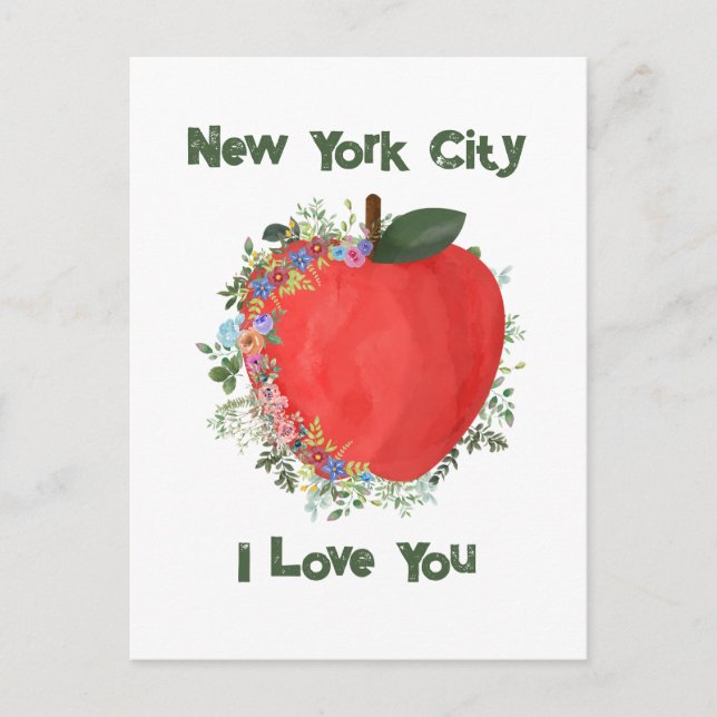 New York City I LOVE YOU Big Apple Postcard (Front)