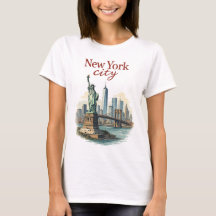New York City – Iconic Statue & Skyline T-Shirt