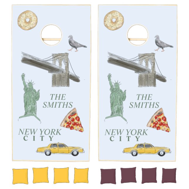New York City Icons Wedding  Cornhole Set (Set)