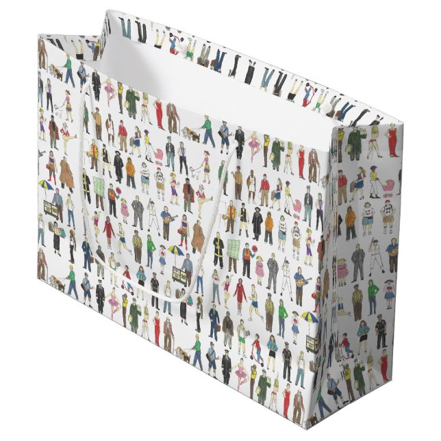 New York City Illustration People of NYC Gift Bag (Front Angled)