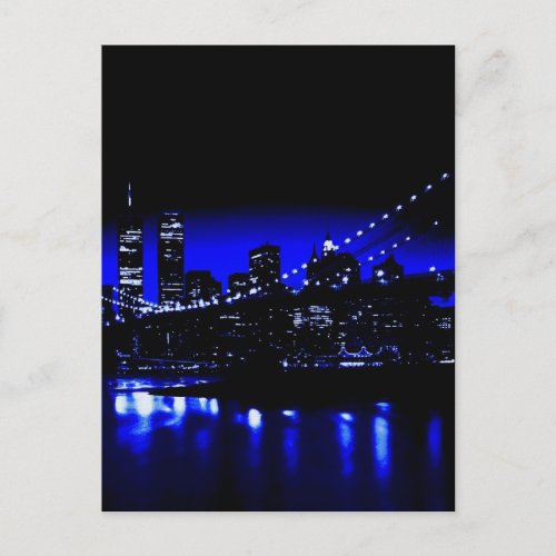 New York City in Blue Postcard