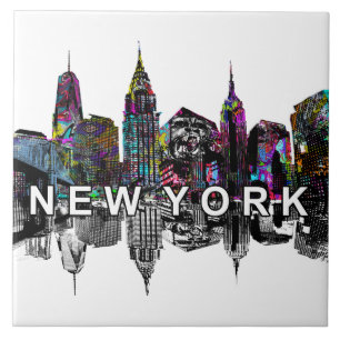 New York city in graffiti Ceramic Tile