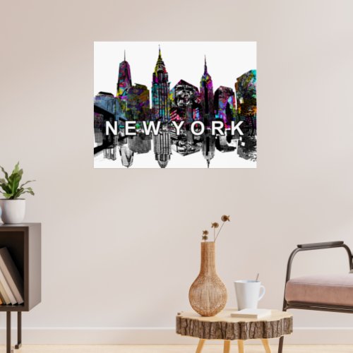 New York City in graffiti Poster