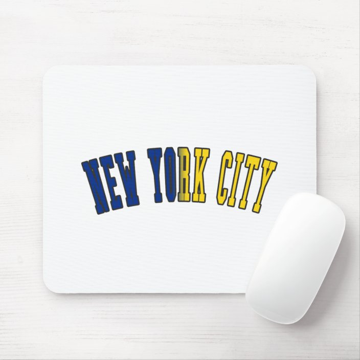 New York City in New York State Flag Colors Mousepad