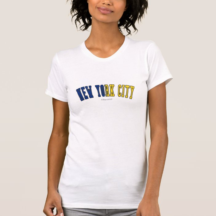 New York City in New York State Flag Colors T-shirt