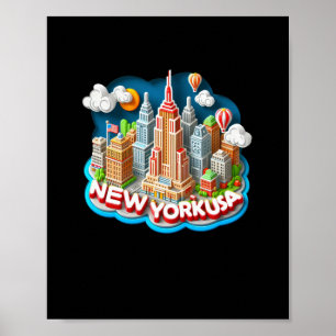 New York City In Usa Sticker Poster