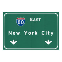 New York City Interstate Highway Freeway Road Sign