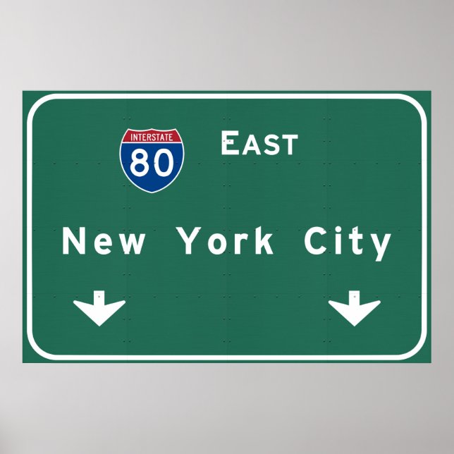 New York City Interstate Highway Freeway Road Sign (Front)