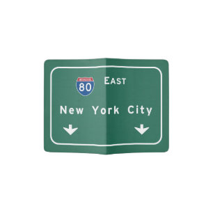 New York City Interstate Highway Freeway Road Sign Passport Holder