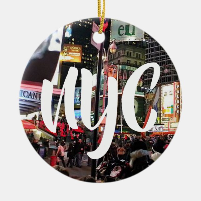 New York City Keepsake Souvenir Christmas Ceramic Ornament (Front)