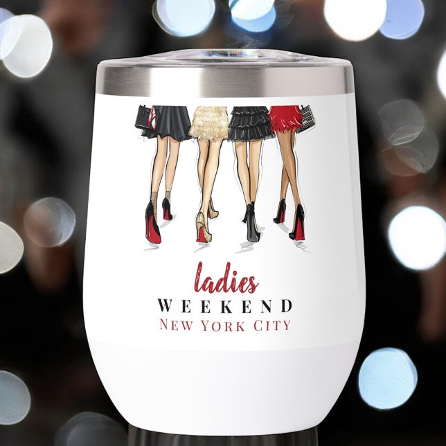 New York City Ladies Weekend Fashion Custom Thermal Wine Tumbler (Creator Uploaded)
