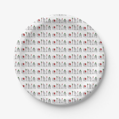 New York City Landmarks NYC Xmas Christmas Holiday Paper Plates