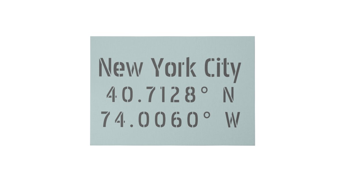 New York City Latitude & Longitude Faux Canvas Print Zazzle