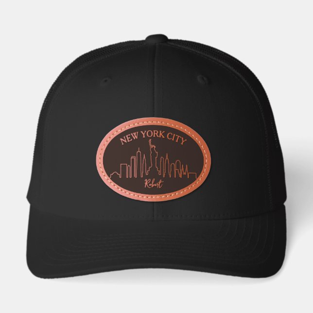 New York City Leather Patch Hat (Front)