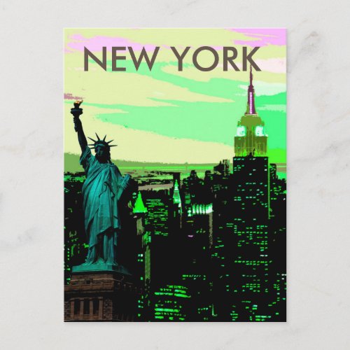 New York City Liberty of Statue Vintage Postcard