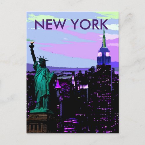 New York City Liberty of Statue Vintage Postcard