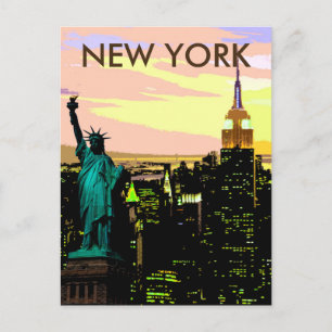 New York City Liberty of Statue Vintage Postcard