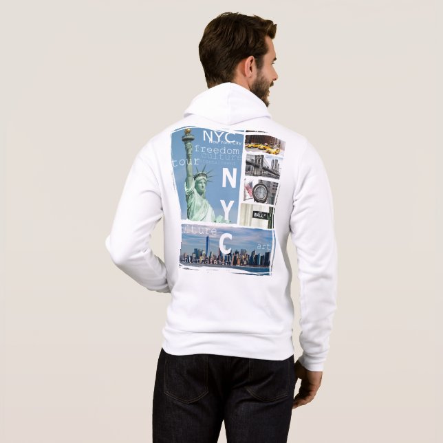 New York City Liberty Statue Ny Nyc Manhattan Hoodie (Back Full)