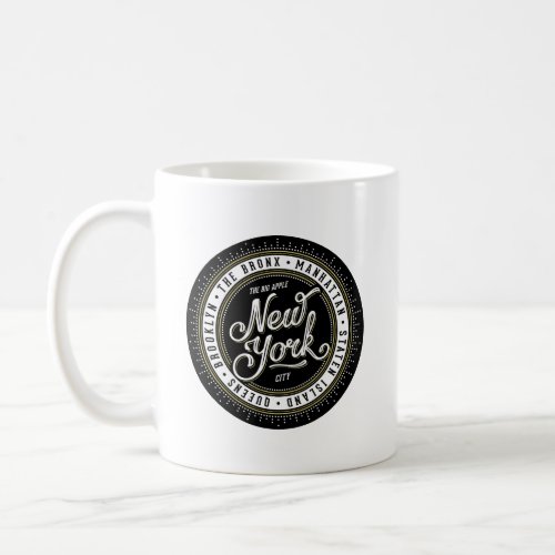 New York City Logo on Black Coffee Mug