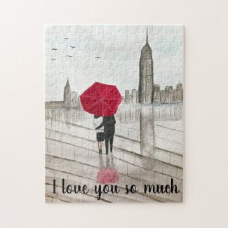 New York City Love couple Manhattan cityscape 
