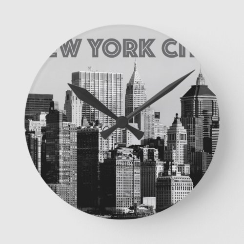 New York City  Lower_Manhattan Pro Photo Round Clock