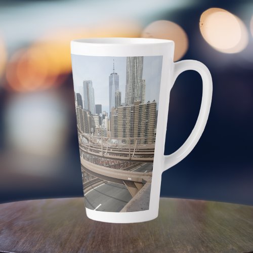 New York City Lower Manhattan Skyline Latte Mug