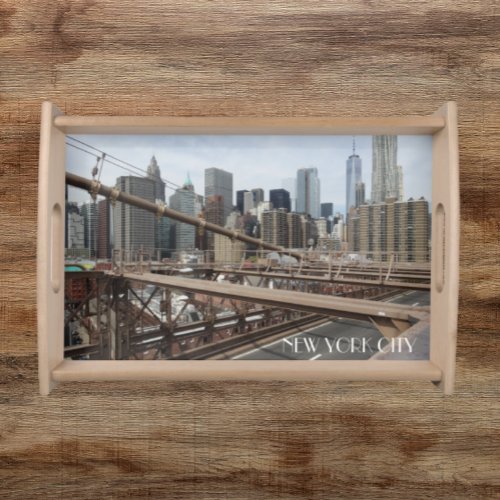 New York City Lower Manhattan Skyline Serving Tray