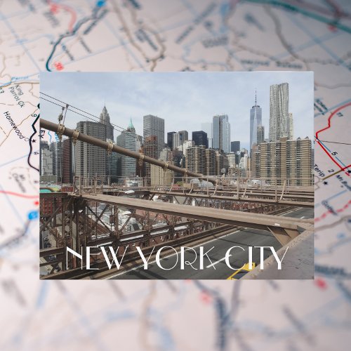 New York City Lower Manhattan Skyline Travel Postcard