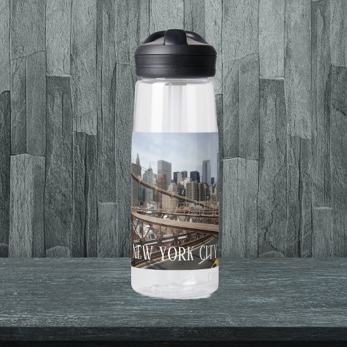 New York City Lower Manhattan Skyline Water Bottle