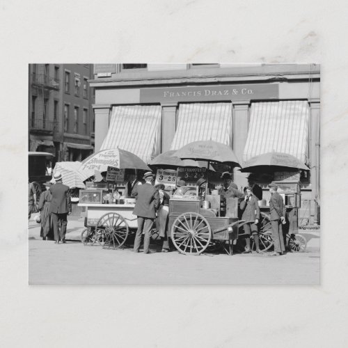 New York City Lunch Carts 1906 Postcard