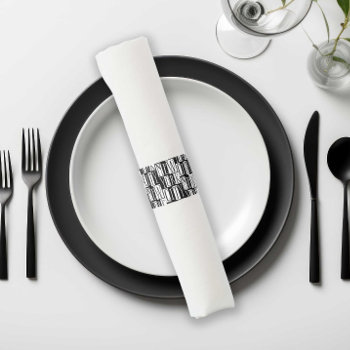 New York City Manhattan Black And White Deco Chic Napkin Bands by AntiqueImages at Zazzle