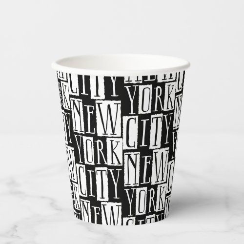 New York City Manhattan Black and White Deco Chic Paper Cups