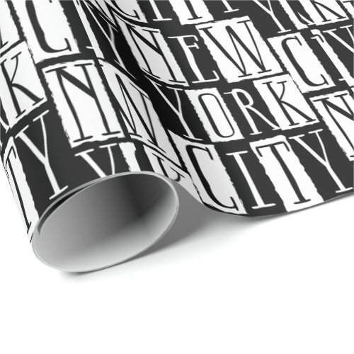 New York City Manhattan Black and White Deco Chic Wrapping Paper