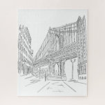 New York City Manhattan Bridge Jigsaw Puzzle<br><div class="desc">New York City Manhattan Bridge makes a stunning jigsaw puzzle. Iconic scenes from NYC. Find more city sketch puzzles in my shop!</div>