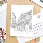New York City Manhattan Bridge Postcard<br><div class="desc">Beautifully illustrated black and white New York City Manhattan Bridge postcard to say "wish you were here!"</div>