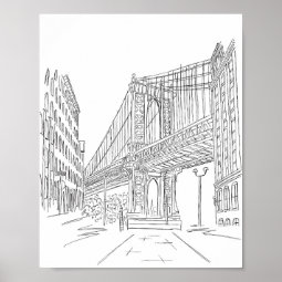 New York City Manhattan Bridge Poster | Zazzle