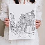 New York City Manhattan Bridge Poster<br><div class="desc">Beautifully hand-drawn New York City Manhattan Bridge sketch poster. Playful art prints for your home!</div>