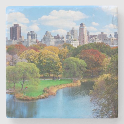 New York City Manhattan Central Park Panorama Stone Coaster